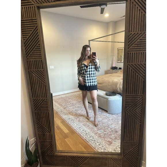 Executive Collection Vintage Black & White Checkered Blazer Size 14 – Gold Butto - Picture 1 of 11